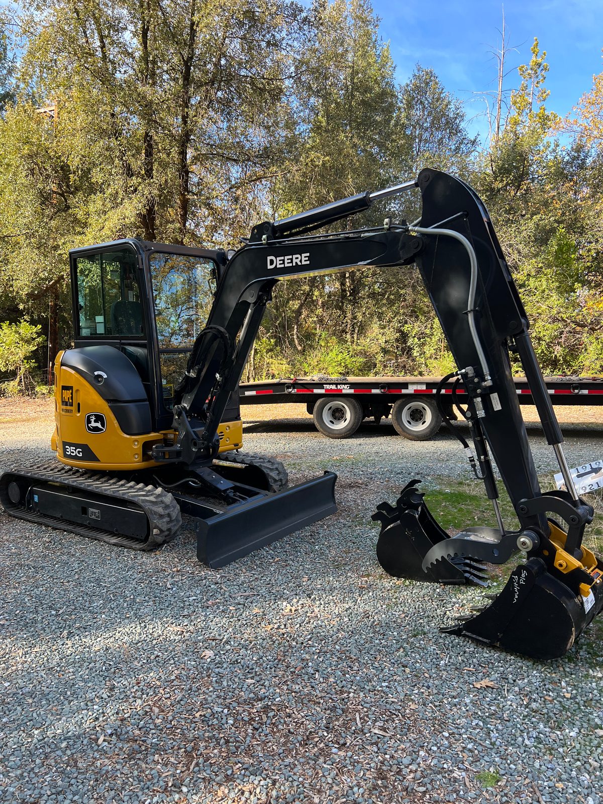 John Deere mini excavator on site for a demolition job
